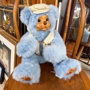 Robert Raikes Collectible Blue Boy Teddy Bear Wood Face Limited Edition 107/500